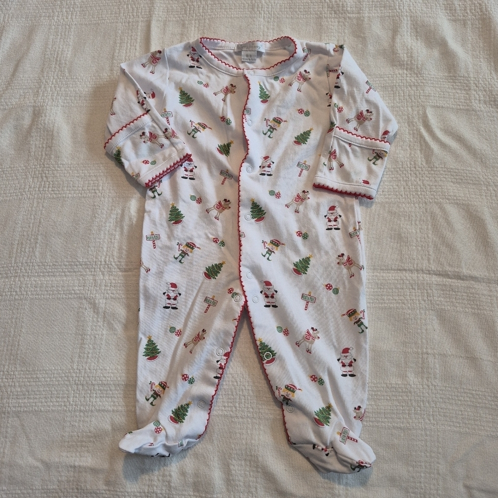 Kissy Kissy girls 0-3 months snap up footie pima cotton VGUC